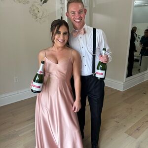 Show me your mumu ‘ rose gold lux satin’ faith bridesmaid dress